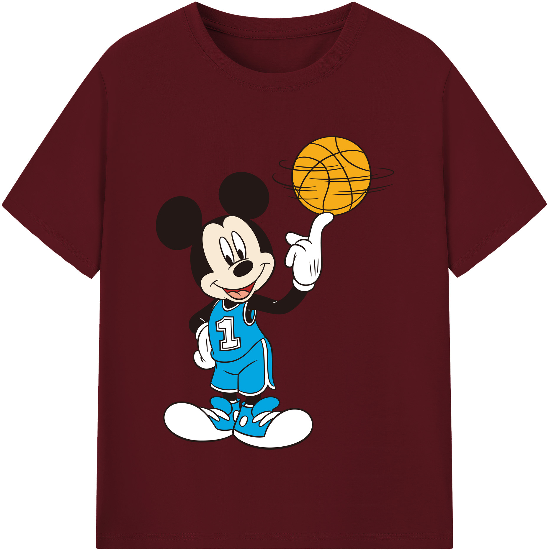 （画像用） ミッキーマウス Mickey Mouse 綿100％半袖Tシャツ（フロントプリント）